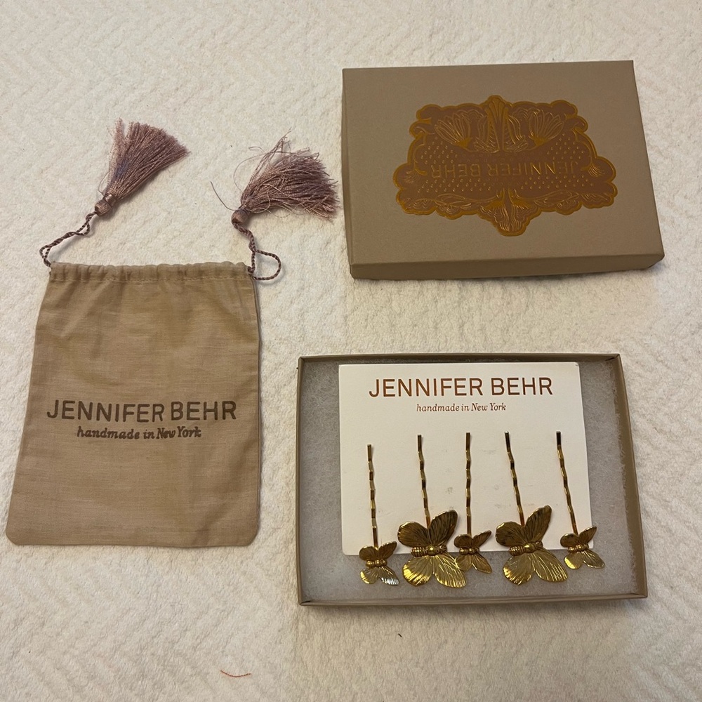 Jennifer Behr Metallic Butterfly Hair Clips